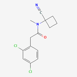 molecular formula C14H14Cl2N2O B2964434 N-(1-cyanocyclobutyl)-2-(2,4-dichlorophenyl)-N-methylacetamide CAS No. 1252385-09-3