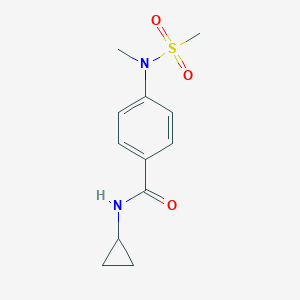 molecular formula C12H16N2O3S B296444 N-cyclopropyl-4-[methyl(methylsulfonyl)amino]benzamide 