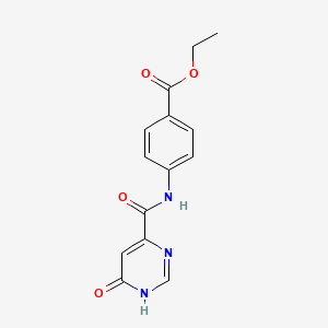 molecular formula C14H13N3O4 B2964445 Ethyl 4-(6-hydroxypyrimidine-4-carboxamido)benzoate CAS No. 2034280-88-9