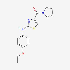 molecular formula C16H19N3O2S B2964451 (2-((4-Ethoxyphenyl)amino)thiazol-4-yl)(pyrrolidin-1-yl)methanone CAS No. 955913-18-5