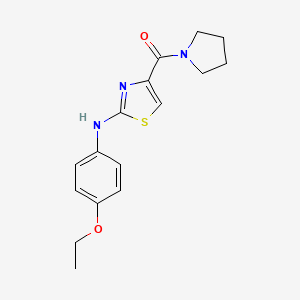 molecular formula C16H19N3O2S B2964451 (2-((4-乙氧苯基)氨基)噻唑-4-基)(吡咯烷-1-基)甲酮 CAS No. 955913-18-5