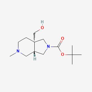 molecular formula C14H26N2O3 B2964468 叔丁基 (3aS,7aS)-7a-(羟甲基)-5-甲基-1,3,3a,4,6,7-六氢吡咯并[3,4-c]吡啶-2-甲酸酯 CAS No. 2247103-68-8
