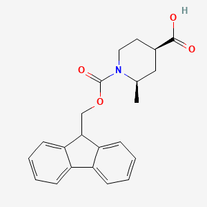 molecular formula C22H23NO4 B2964469 (2R,4R)-1-(9H-Fluoren-9-ylmethoxycarbonyl)-2-methylpiperidine-4-carboxylic acid CAS No. 2137144-09-1
