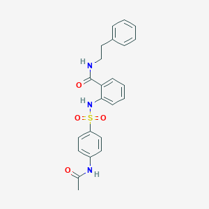 molecular formula C23H23N3O4S B296447 2-({[4-(acetylamino)phenyl]sulfonyl}amino)-N-(2-phenylethyl)benzamide 