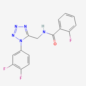 molecular formula C15H10F3N5O B2964470 N-((1-(3,4-difluorophenyl)-1H-tetrazol-5-yl)methyl)-2-fluorobenzamide CAS No. 941922-12-9