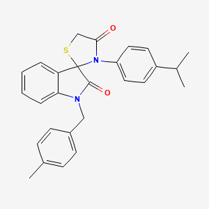 molecular formula C27H26N2O2S B2964473 3'-(4-isopropylphenyl)-1-(4-methylbenzyl)-4'H-spiro[indole-3,2'-[1,3]thiazolidine]-2,4'(1H)-dione CAS No. 894567-96-5