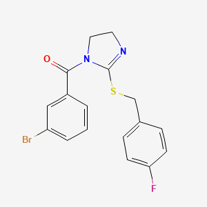 (3-Bromophenyl)-[2-[(4-fluorophenyl)methylsulfanyl]-4,5-dihydroimidazol-1-yl]methanone