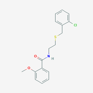 molecular formula C17H18ClNO2S B296448 N-{2-[(2-chlorobenzyl)thio]ethyl}-2-methoxybenzamide 