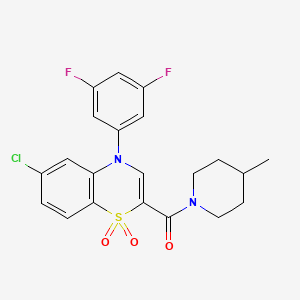molecular formula C21H19ClF2N2O3S B2964483 4-methyl-N-[3-(trifluoromethyl)phenyl]-3,4-dihydroquinoxaline-1(2H)-carboxamide CAS No. 1251699-22-5