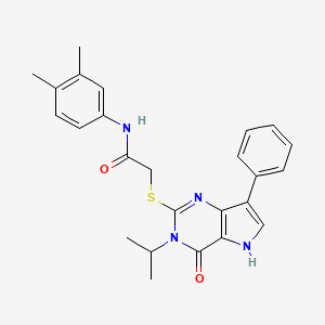 N-(3,4-dimethylphenyl)-2-((3-isopropyl-4-oxo-7-phenyl-4,5-dihydro-3H-pyrrolo[3,2-d]pyrimidin-2-yl)thio)acetamide