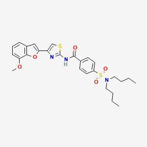 4-(N,N-dibutylsulfamoyl)-N-(4-(7-methoxybenzofuran-2-yl)thiazol-2-yl)benzamide