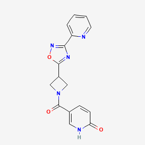 5-(3-(3-(pyridin-2-yl)-1,2,4-oxadiazol-5-yl)azetidine-1-carbonyl)pyridin-2(1H)-one