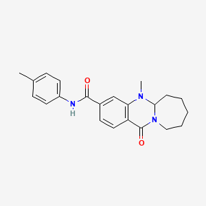molecular formula C22H25N3O2 B2964504 5-methyl-N-(4-methylphenyl)-12-oxo-5,5a,6,7,8,9,10,12-octahydroazepino[2,1-b]quinazoline-3-carboxamide CAS No. 1775357-60-2