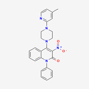 molecular formula C25H23N5O3 B2964507 4-(4-(4-methylpyridin-2-yl)piperazin-1-yl)-3-nitro-1-phenylquinolin-2(1H)-one CAS No. 433258-82-3