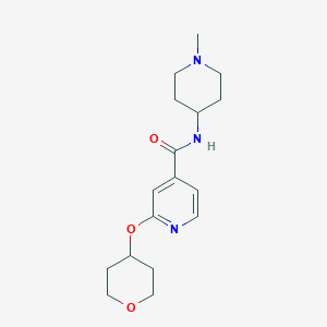 molecular formula C17H25N3O3 B2964512 N-(1-methylpiperidin-4-yl)-2-((tetrahydro-2H-pyran-4-yl)oxy)isonicotinamide CAS No. 2034615-74-0