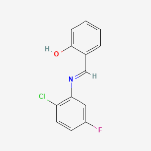 molecular formula C13H9ClFNO B2964515 2-{(E)-[(2-chloro-5-fluorophenyl)imino]methyl}phenol CAS No. 1232826-44-6