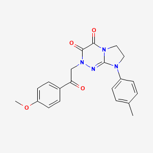 molecular formula C21H20N4O4 B2964516 2-(2-(4-methoxyphenyl)-2-oxoethyl)-8-(p-tolyl)-7,8-dihydroimidazo[2,1-c][1,2,4]triazine-3,4(2H,6H)-dione CAS No. 941937-02-6