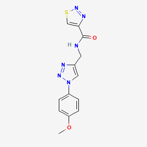 molecular formula C13H12N6O2S B2964528 N-[[1-(4-Methoxyphenyl)triazol-4-yl]methyl]thiadiazole-4-carboxamide CAS No. 2380056-87-9