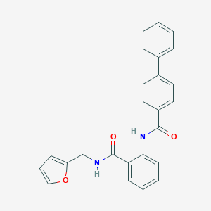 molecular formula C25H20N2O3 B296453 N-{2-[(furan-2-ylmethyl)carbamoyl]phenyl}biphenyl-4-carboxamide 