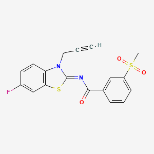 molecular formula C18H13FN2O3S2 B2964532 (Z)-N-(6-氟-3-(丙-2-炔-1-基)苯并[d]噻唑-2(3H)-亚基)-3-(甲磺酰基)苯甲酰胺 CAS No. 896332-71-1
