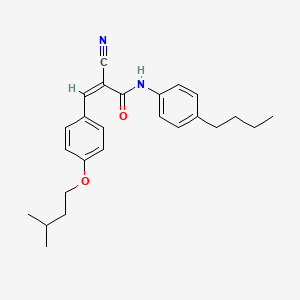 molecular formula C25H30N2O2 B2964540 (Z)-N-(4-Butylphenyl)-2-cyano-3-[4-(3-methylbutoxy)phenyl]prop-2-enamide CAS No. 479610-45-2