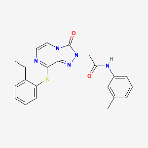 molecular formula C22H21N5O2S B2964543 N-{5-[(E)-2-(5-{[(2-chlorophenyl)amino]sulfonyl}-2-thienyl)vinyl]-3-methylisoxazol-4-yl}propanamide CAS No. 1251618-21-9