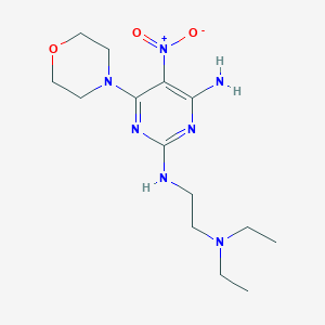 molecular formula C14H25N7O3 B2964546 N2-(2-(diethylamino)ethyl)-6-morpholino-5-nitropyrimidine-2,4-diamine CAS No. 327093-66-3