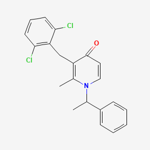molecular formula C21H19Cl2NO B2964551 3-(2,6-dichlorobenzyl)-2-methyl-1-(1-phenylethyl)-4(1H)-pyridinone CAS No. 478246-07-0