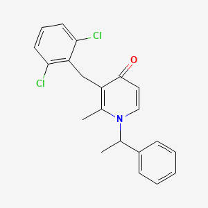 molecular formula C21H19Cl2NO B2964551 3-(2,6-二氯苄基)-2-甲基-1-(1-苯乙基)-4(1H)-吡啶酮 CAS No. 478246-07-0