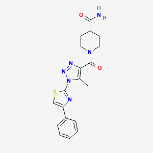 1-(5-methyl-1-(4-phenylthiazol-2-yl)-1H-1,2,3-triazole-4-carbonyl)piperidine-4-carboxamide