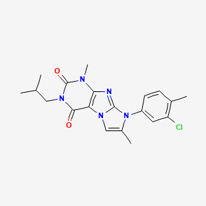 molecular formula C20H22ClN5O2 B2964554 6-(3-Chloro-4-methylphenyl)-4,7-dimethyl-2-(2-methylpropyl)purino[7,8-a]imidazole-1,3-dione CAS No. 904372-05-0