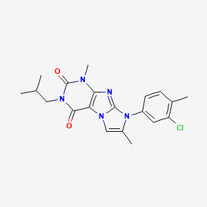 molecular formula C20H22ClN5O2 B2964554 8-(3-chloro-4-methylphenyl)-1,7-dimethyl-3-(2-methylpropyl)-1H,2H,3H,4H,8H-imidazo[1,2-g]purine-2,4-dione CAS No. 904372-05-0