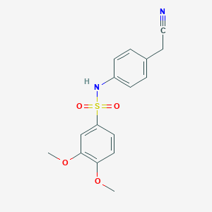 molecular formula C16H16N2O4S B296456 N-[4-(cyanomethyl)phenyl]-3,4-dimethoxybenzenesulfonamide 