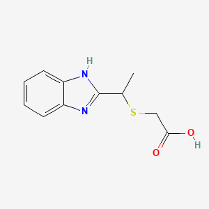 molecular formula C11H12N2O2S B2964564 2-{[1-(1H-1,3-苯并二唑-2-基)乙基]硫烷基}乙酸 CAS No. 790270-73-4