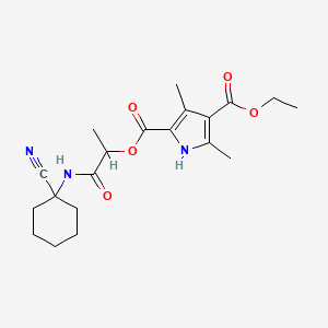 molecular formula C20H27N3O5 B2964572 2-O-[1-[(1-cyanocyclohexyl)amino]-1-oxopropan-2-yl] 4-O-ethyl 3,5-dimethyl-1H-pyrrole-2,4-dicarboxylate CAS No. 937955-74-3