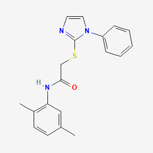 N-(2,5-dimethylphenyl)-2-(1-phenylimidazol-2-yl)sulfanylacetamide