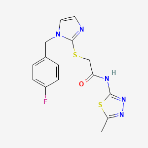 2-[1-[(4-fluorophenyl)methyl]imidazol-2-yl]sulfanyl-N-(5-methyl-1,3,4-thiadiazol-2-yl)acetamide