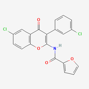 molecular formula C20H11Cl2NO4 B2964593 N-[6-chloro-3-(3-chlorophenyl)-4-oxo-4H-chromen-2-yl]furan-2-carboxamide CAS No. 883958-52-9