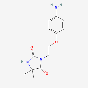 molecular formula C13H17N3O3 B2964596 3-[2-(4-氨基苯氧基)乙基]-5,5-二甲基咪唑烷二酮 CAS No. 1099601-11-2