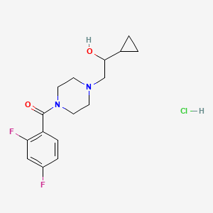 molecular formula C16H21ClF2N2O2 B2964597 (4-(2-Cyclopropyl-2-hydroxyethyl)piperazin-1-yl)(2,4-difluorophenyl)methanone hydrochloride CAS No. 1396881-07-4