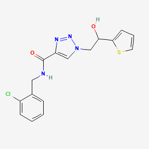 molecular formula C16H15ClN4O2S B2964598 N-(2-chlorobenzyl)-1-(2-hydroxy-2-(thiophen-2-yl)ethyl)-1H-1,2,3-triazole-4-carboxamide CAS No. 1396800-14-8