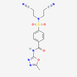 4-[bis(2-cyanoethyl)sulfamoyl]-N-(5-methyl-1,3,4-oxadiazol-2-yl)benzamide