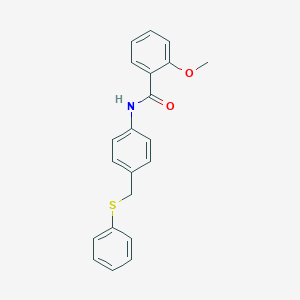 molecular formula C21H19NO2S B296461 2-methoxy-N-{4-[(phenylsulfanyl)methyl]phenyl}benzamide 