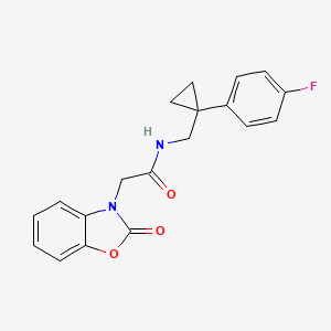 molecular formula C19H17FN2O3 B2964611 N-((1-(4-氟苯基)环丙基)甲基)-2-(2-氧代苯并[d]恶唑-3(2H)-基)乙酰胺 CAS No. 1209169-12-9