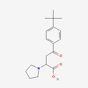 molecular formula C18H25NO3 B2964613 4-(4-(Tert-butyl)phenyl)-4-oxo-2-(1-pyrrolidinyl)butanoic acid CAS No. 301193-77-1