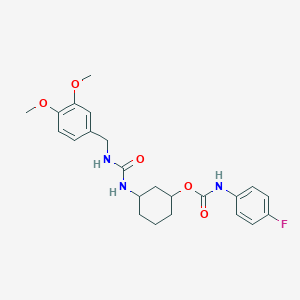 molecular formula C23H28FN3O5 B2964617 3-(3-(3,4-Dimethoxybenzyl)ureido)cyclohexyl (4-fluorophenyl)carbamate CAS No. 1351630-94-8