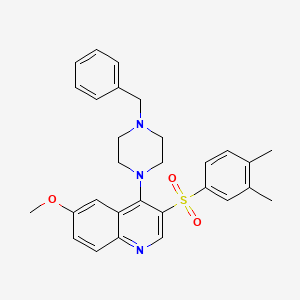 molecular formula C29H31N3O3S B2964620 4-(4-苄基哌嗪-1-基)-3-((3,4-二甲苯基)磺酰基)-6-甲氧基喹啉 CAS No. 867040-50-4
