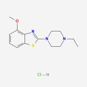 molecular formula C14H20ClN3OS B2964623 2-(4-Ethylpiperazin-1-yl)-4-methoxybenzo[d]thiazole hydrochloride CAS No. 1215746-45-4