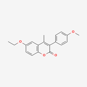 molecular formula C19H18O4 B2964625 6-Ethoxy-3-(4-methoxyphenyl)-4-methylchromen-2-one CAS No. 263365-03-3