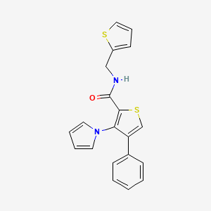 4-phenyl-3-(1H-pyrrol-1-yl)-N-(thiophen-2-ylmethyl)thiophene-2-carboxamide